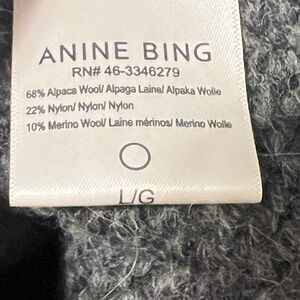 Anine Bing Charcoal Wool Blend Sweater Dress